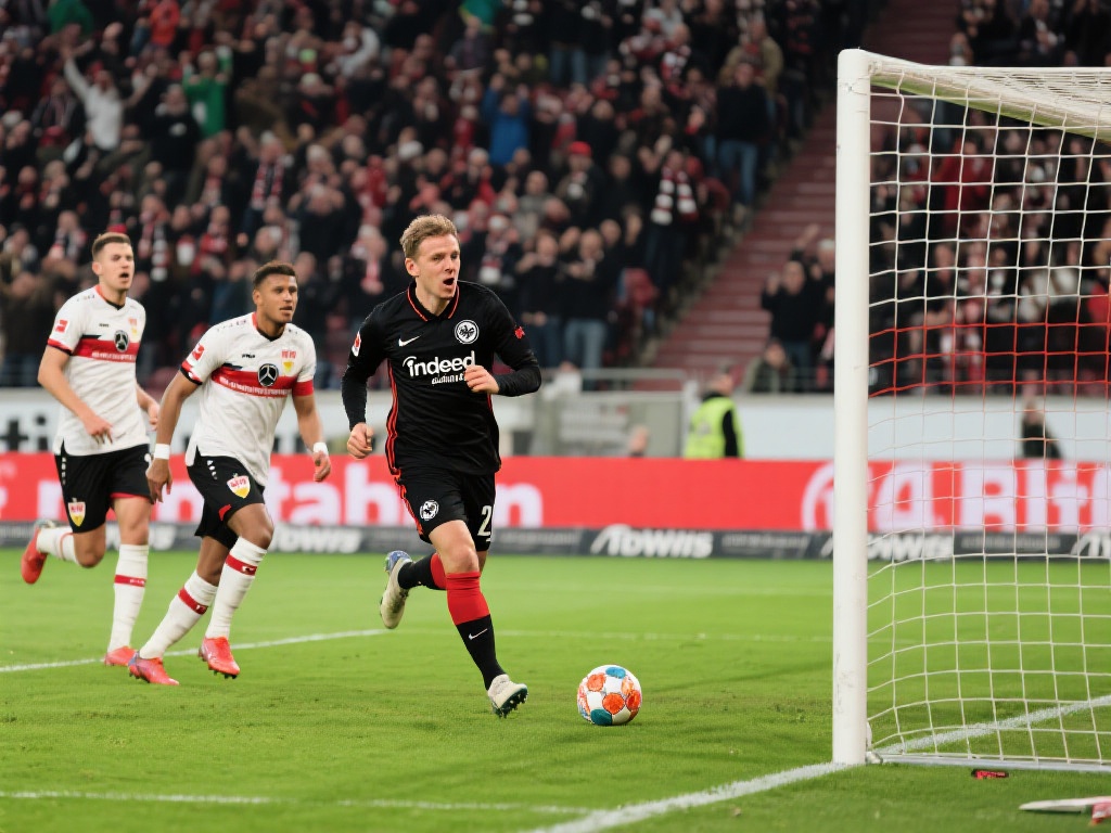 格策闪耀破门,法兰克福力克十人斯图加特 随着斯图加特的减员,法兰克福逐渐接管了比